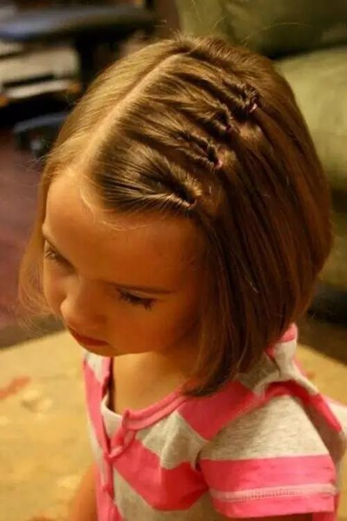 儿童美丽发型绑扎图片